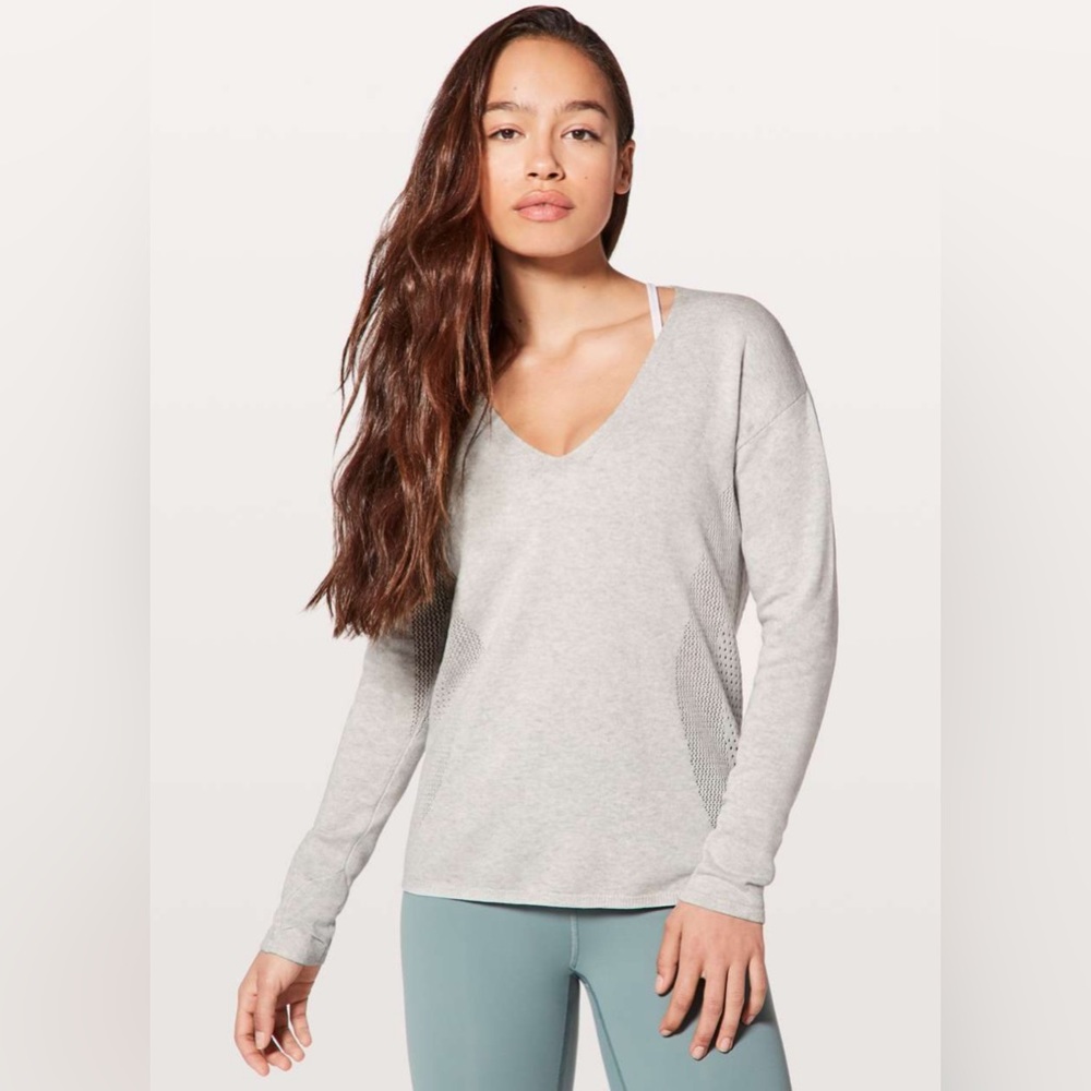 Lululemon Still Movement Sweater in Heathered Nimbus (S)